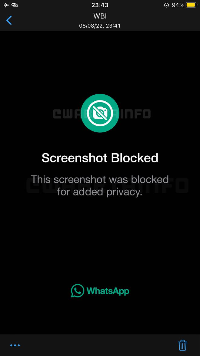 WhatsApp blocks screenshots of view once messages
